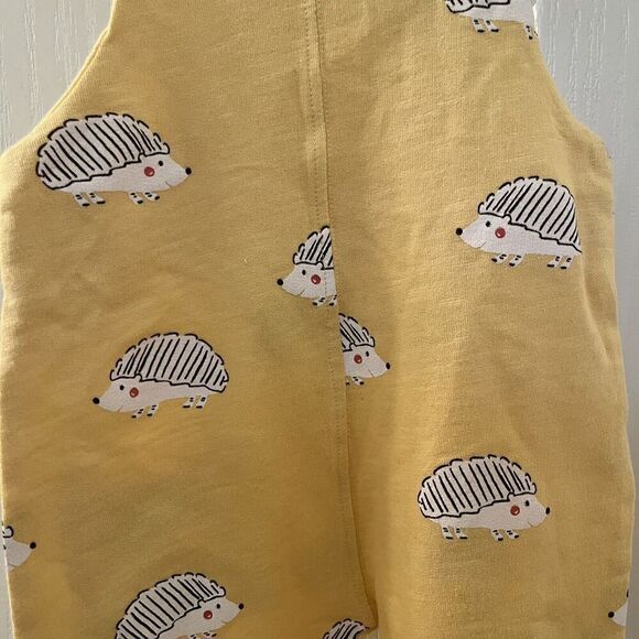 Zara Baby Yellow Hedgehog Overalls Cotton Size 9-12 Months NWOT - Picture 5 of 10